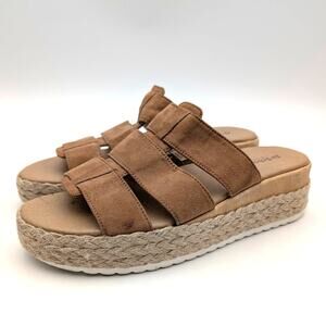 Dr. Scholl's Shoes Electric Espadrille Wedge Sandal Women's Chip Brown Size US8M